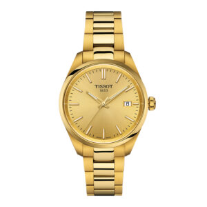 stainless steel and yellow gold PVD watch with a champagne dial