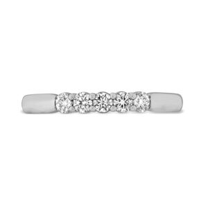 white gold band set with 5 round brilliant diamonds