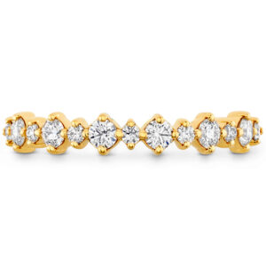 yellow gold ring set with round brilliant diamonds