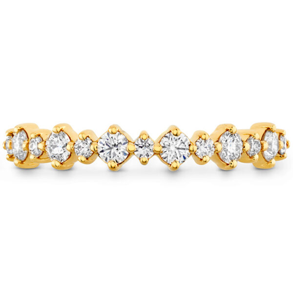 yellow gold ring set with round brilliant diamonds