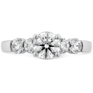 white gold 5-stone band set with round brilliant diamonds