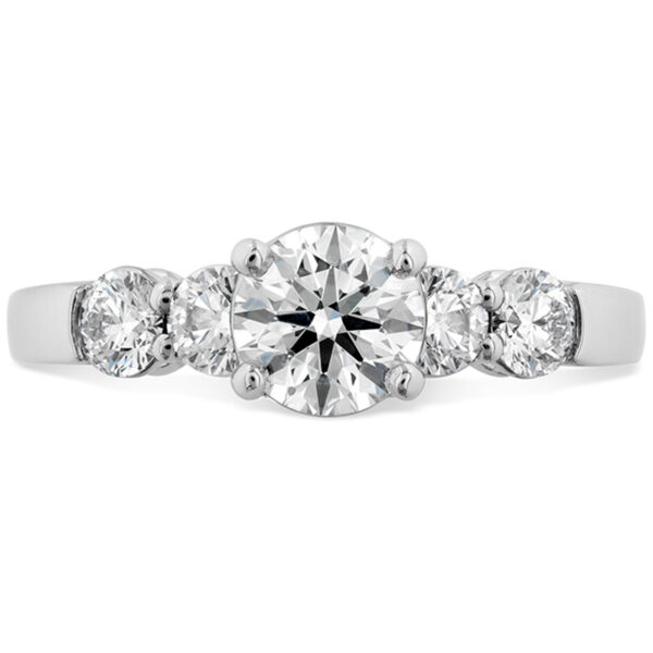 white gold 5-stone band set with round brilliant diamonds
