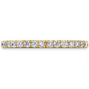 yellow gold band set with round brilliant diamonds