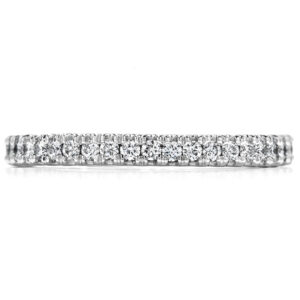 platinum band set with round brilliant diamonds