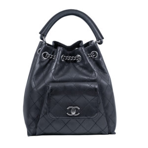 vintage black lambskin chanel backpack