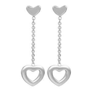 sterling silver Tiffany open heart earrings