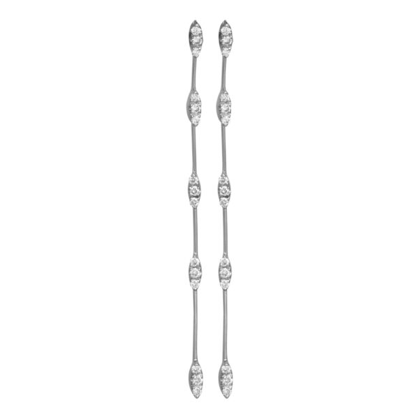 white gold drop earrings set with diamonds