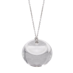 sterling silver Tiffany disc pendant on a cable chain