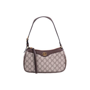 gucci small handbag with GG supreme canvas and leather details and shoulder strap