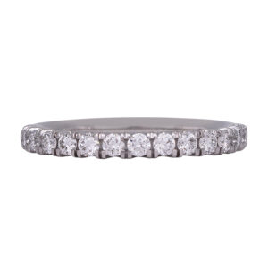 white gold band set with round brilliant diamonds