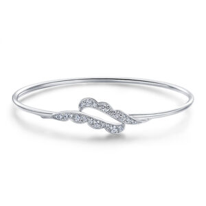white gold flexi bangle bracelet set with diamonds
