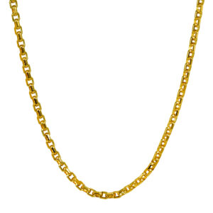 yellow gold cable chain link necklace, 24"