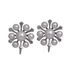 sterling silver pearl cluster earrings