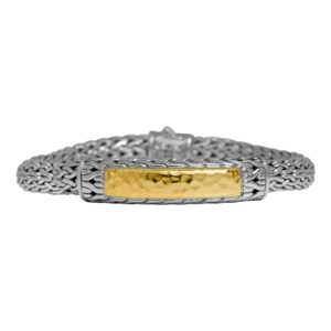 vintage John Hardy sterling silver bracelet with yellow gold section