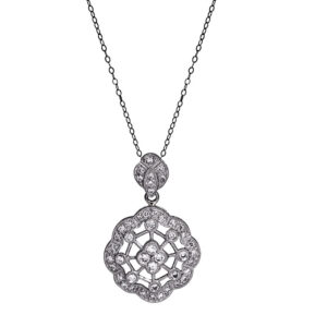 white gold drop pendant set with diamonds
