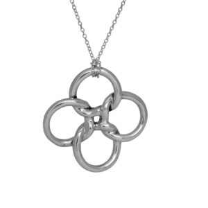 sterling silver interwoven four circle pendant