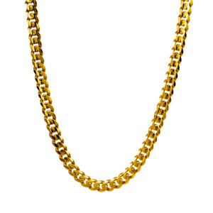 yellow gold flat curb chain, 5mm wide