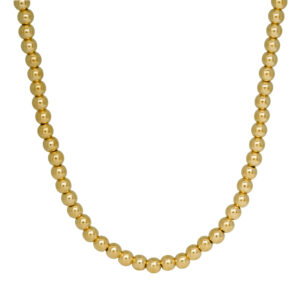yellow gold 4mm bead necklace, 17"