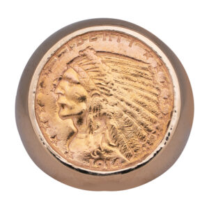 yellow gold indian head coin ring