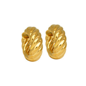 yellow gold sculpted hoop earrings