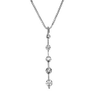 white gold drop pendant set with round diamonds