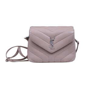 cream leather YSL Chevron shoulder bag
