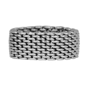 sterling silver wide mesh band