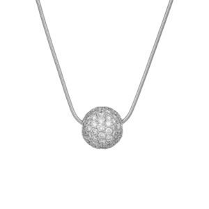 white gold sphere pendant set with small round diamonds