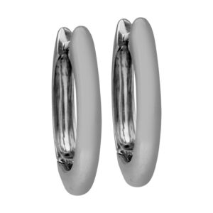 white gold oval hoop earrings