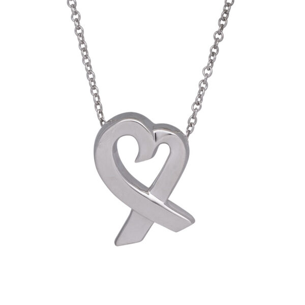 sterling silver open heart pendant