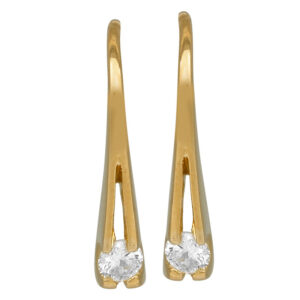 yellow gold shepherd hook drop earrings