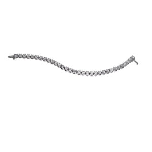 white gold tennis bracelet set with round brilliant diamonds