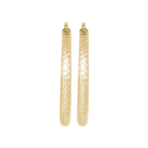 yellow gold textured hoop earrings