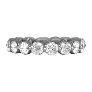 white gold band set with round brilliant diamonds