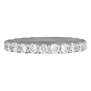 white gold band set with round brilliant diamonds