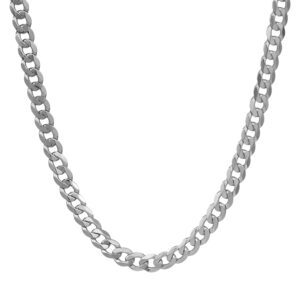 white gold curb link necklace