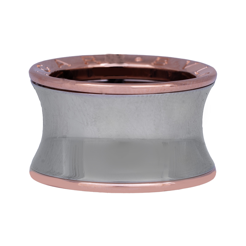 rose gold and sterling silver Curved Bulgari ring