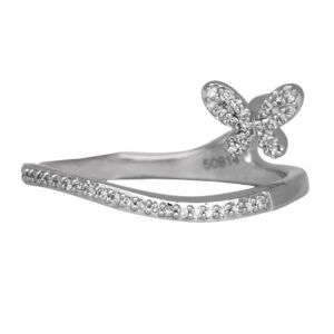 white gold venetti ring with a butterfly set with diamonds