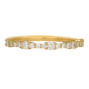 yellow gold band set with round brilliant diamonds
