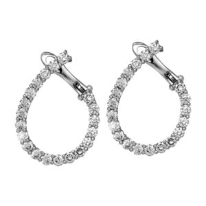 pear shaped inside out hoop earrings set with round diamonds