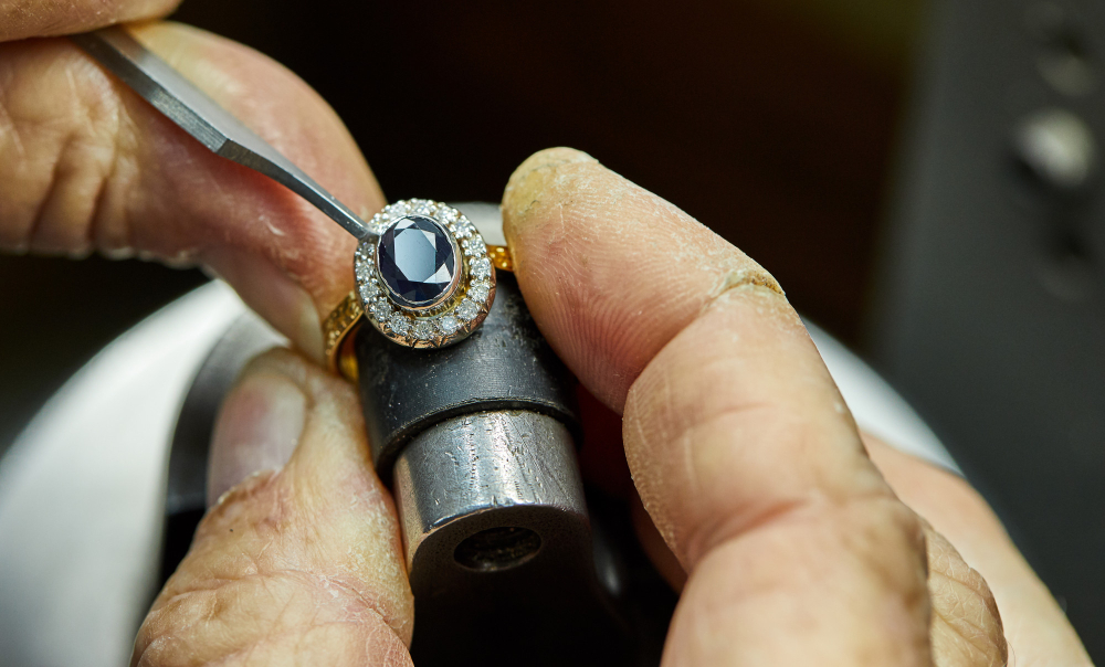 A ring being repaired up close