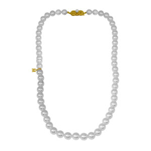 strand necklace set with 8mm akoya pearls