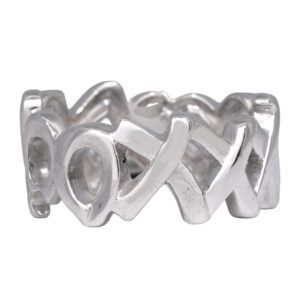sterling silver X&O ring