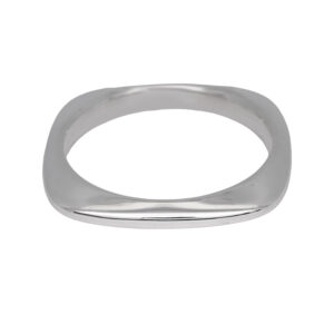 sterling silver bangle bracelet, square cushion shape