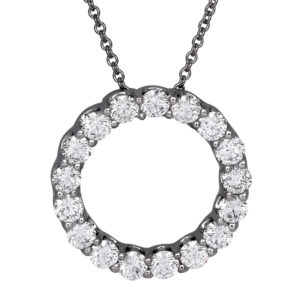 white gold circle pendant set with round brilliant diamonds