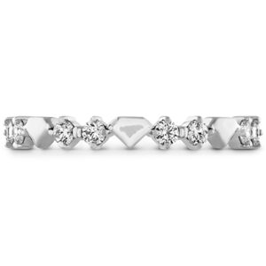 white gold band set with round brilliant diamonds