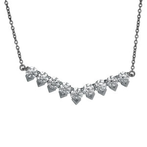 white gold v shaped pendant set with round brilliant diamonds