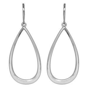 sterling silver open pear drop earrings