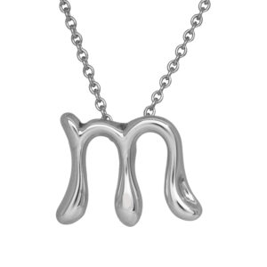 sterling silver M initial pendant