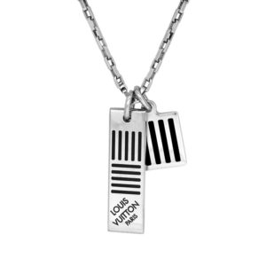 stainless steel Louis Vuitton rectangular and square pendant